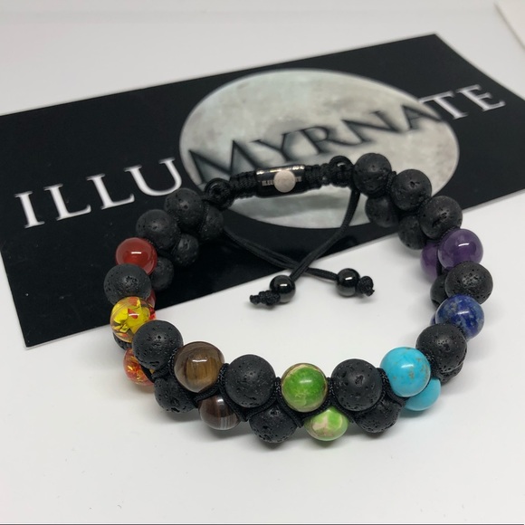 Natural 7 Chakra Gemstone Bracelet - Picture 1 of 2
